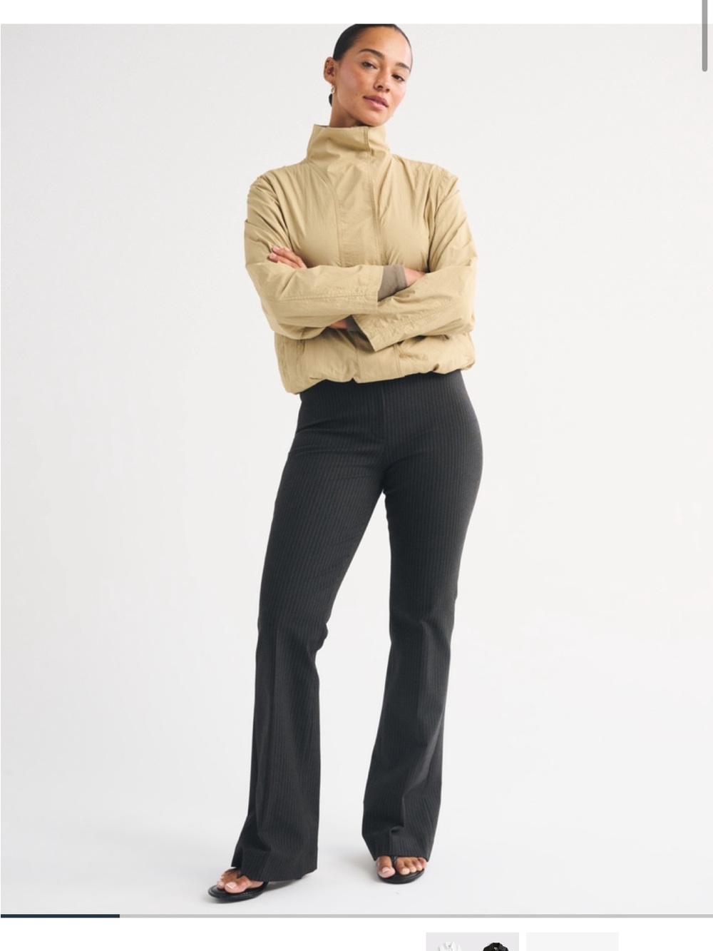 Abercrombie grey pinstripe forme bootcut pants